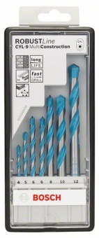 Набор Robust Line из 7 универсальных сверл CYL-9 Multi Construction 4 5 6 6 8 10 12 mm 2607010543